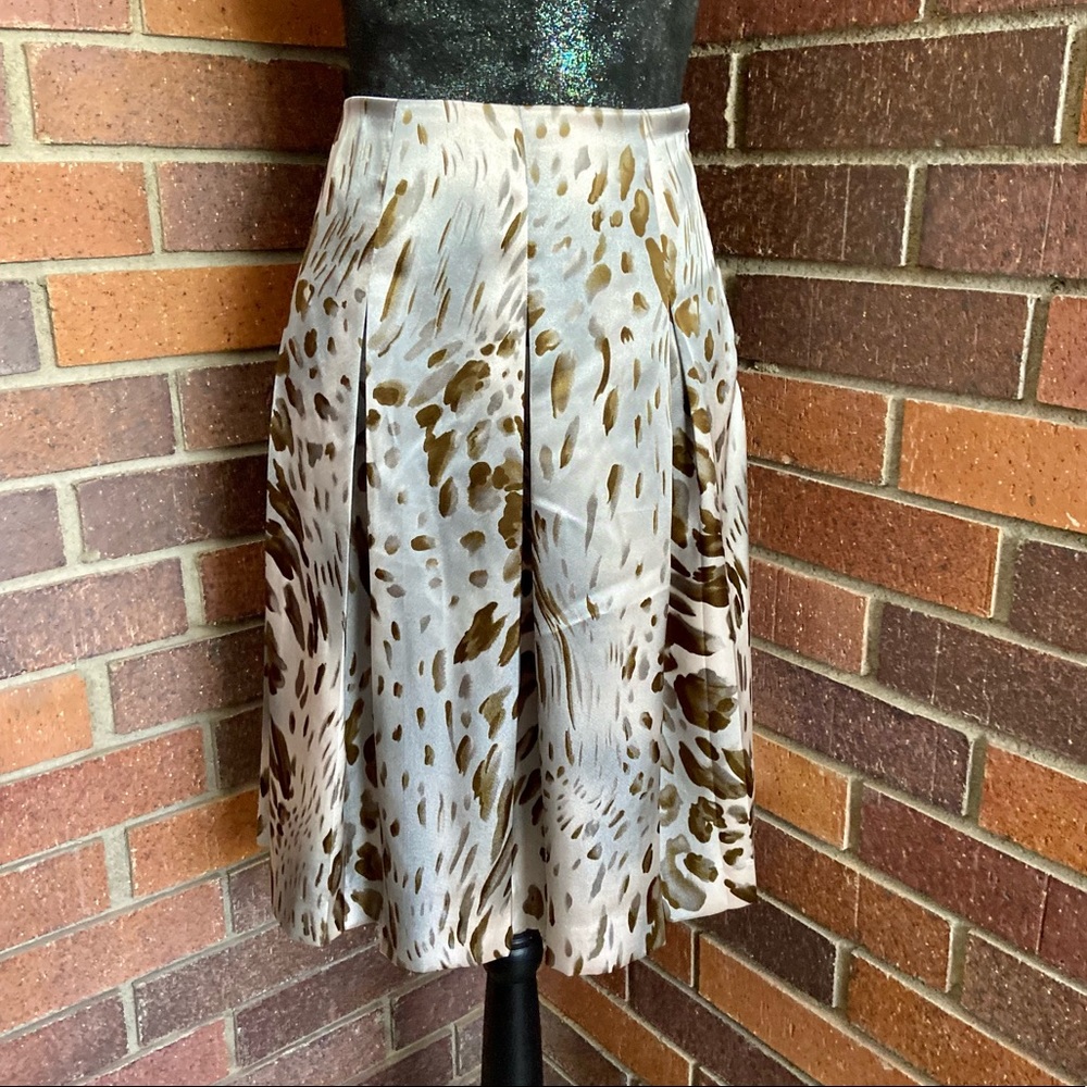 Dialogue Silver & Brown Animal Print Skirt - Picture 2 of 11